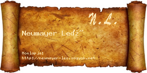 Neumayer Leó névjegykártya